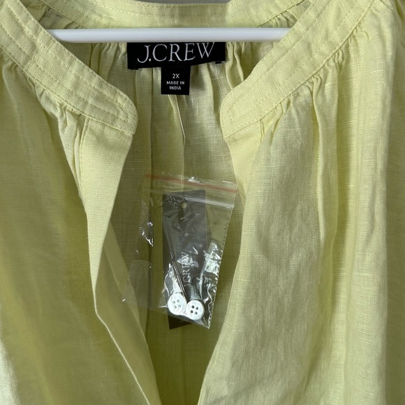 NWT J.Crew Cabana Linen Top Yellow 2X - Picture 6 of 7